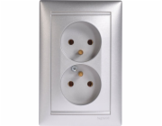 Legrand  Valena 770278 dvojzásuvka s uzemněním 16A IP20 hliník