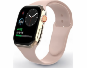 Swissten řemínek pro apple watch silikonový 42 / 44 / 45 / 49 mm pískově růžový