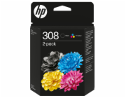HP 308 2-Pack Tri-color/Black Original Ink Cartridge (120 / 160 pages)
