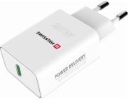 Swissten síťový adaptér pd 25w pro iphone a samsung bílý