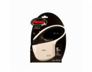 FLEXI One for All S bílá - černá - automatické vodítko pro psy do 30 kg - 5 m