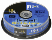 1x10 Intenso DVD+R 8,5GB 8x Speed, Double Layer Cakebox