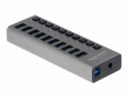 Delock USB HUB DELOCK Externí SuperSpeed USB Hub s 10 porty + Schalter