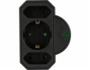 REV Steckdosenadapter 3-fach mit Überspannungsschutz, schwarz