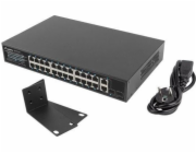 LANBERG SWITCH  24X 100MB POE+/2X COMBO RACK 19" GIGABITOVÝ ETHERNET 250W