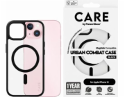 CARE by PanzerGlass Urban Combat - Zadní kryt pro mobilní telefon - kompatibilita s MagSafe - termoplastický polyuretan (TPU), polykarbonát (PC) - průhledná, černá - pro Apple iPhone 15