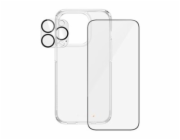 PanzerGlass - Balení 3 v 1 - sada chrániče obrazovky / objektivu / zadní strany pro mobilní telefon - sklo - barva rámu černá - pro Apple iPhone 15 Pro