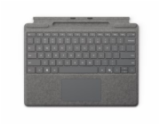 Microsoft Surface Pro Keyboard - Klávesnice - s trackpad, akcelerometr, zásobník pro nabíjení a skladování Surface Slim Pen 2 - QWERTY - Mezinárodní angličtina - platina - pro Surface Pro 10, Pro 11, 
