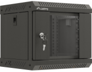 LANBERG RACKOVÁ SKŘÍŇ 10" PRO MONTÁŽ NA STĚNU 6U/300X300 (v rozloženém stavu) S PROSKLENÝMI DVEŘMI ČERNÁ 