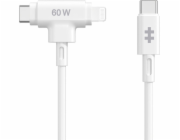 HyperJuice - Kabel Lightning - 24 pin USB-C s piny (male) do 24 pin USB-C, Lightning s piny (male) - 1.5 m - bílá