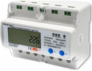 Qoltec 50883 Tři fázefrn elektronický měřič spotřeby energie na lištu DIN | Wi-Fi | TUYA | 400V | LCD