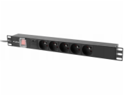 LANBERG NAPÁJECÍ DISTRIBUČNÍ JEDNOTKA (PDU) 19"  1U 16A 2M 5X FRANCOUZSKÉ ZÁSUVKY ČERNÁ