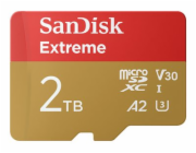 SanDisk Extreme - Paměťová karta flash (adaptér microSDHC - SD zahrnuto) - 2 TB - A2 / Video Class V30 / UHS-I U3 - microSDXC UHS-I