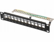 LANBERG PATCH PANEL 12 PORTŮ 1U 10" FTP PRO MODULY KEYSTONE ČERNÝ  V2