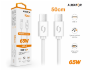 Datový kabel ALIGATOR POWER 65W, USB-C/USB-C 3A 0,5m, černý