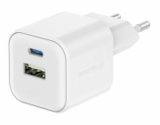 Swissten síťový adaptér 12w 1x usb-c + 1x usb-a  bílý