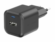 Swissten síťový adaptér 12w 1x usb-c + 1x usb-a  černý