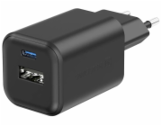 Swissten síťový adaptér gan 1x usb-c 45w pd + 1x usb-a 18w qc černý