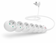CONNECT IT prodlužovací kabel 230 V, 6 zásuvek, 5 m, s vypínačem (bílý)
