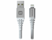 Swissten datový kabel kevlar usb / lightning 1,5 m bílý