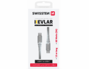 Swissten datový kabel kevlar usb-c / usb-c 1,5 m bílý