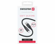 SWISSTEN DATOVÝ KABEL SOFT SILICONE USB / USB-C 0,4 M ČERNÝ