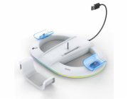 iPega P5S045 Vertikální Nabíjecí Stojan s RGB pro PS5/PS5 Slim White