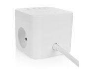 Huslog prodlužovací kabel 3x zásuvka + 4x USB, bílý