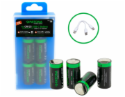 PATONA nabíjecí baterie CR123A Li-lon 800mAh 3,7V s USB-C nabíjením, 4ks v balení