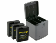 PATONA nabíječka pro digitální kameru Triple GoPro Hero 13, USB-C + 3x baterie 1950mAh Enduro
