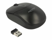 Delock - Myš - pravák a levák - optický - 3 tlačítka - bezdrátový - 2.4 GHz - bezdrátový přijímač USB - černá - maloobchod