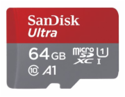 SanDisk Ultra - Paměťová karta flash (adaptér microSDXC na SD zahrnuto) - 64 GB - A1 / UHS-I U1 / Class10 - microSDXC UHS-I