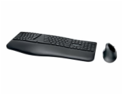 Kensington Pro Fit Ergo Wireless Keyboard and Mouse - Klávesnice a sada myši - bezdrátový - 2.4 GHz, Bluetooth 4.0 - italská - černá