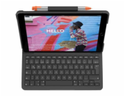 Logitech Slim Folio - Klávesnice a pouzdro - bezdrátový - Bluetooth - francouzská - grafit - pro Apple 10.2-inch iPad (7. generace, 8. generace, 9. generace)
