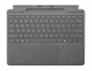 Microsoft Surface Pro Keyboard - Klávesnice - s trackpad, akcelerometr, zásobník pro nabíjení a skladování Surface Slim Pen 2 - QWERTZ - česká - platina