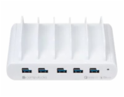 Compulocks 5 Port USB-C and USB-A Charging Dock with UK Plug - Nabíjecí dok - 10 výstupní konektory (USB, 24 pin USB-C)