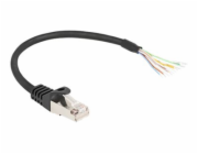 Delock - Síťový kabel - RJ-50 (M) do obnažený drát - 25 cm - S/FTP - lisovaný, provedení bez hrbolků - černá