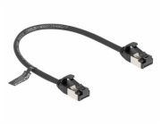 Delock - Síťový kabel - RJ-45 (M) do RJ-45 (M) - 25 cm - U/FTP - CAT 8.1 - provedení bez hrbolků - černá