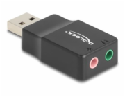 Delock - Adaptér USB-A/jack sluchátek - USB s piny (male) do mono mini jack, mini-phone stereo 3.5 mm se zdírkami (female) - cerná