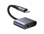 Audio adaptér 2 v 1 Joyroom SY-L01 Lightning na 3,5 mm + Lightning (černý)
