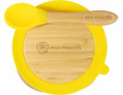 ECO RASCALS ECORASCALS Bambusová miska sytě žlutá s přísavkou a lžičkou