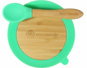ECO RASCALS ECORASCALS Bambusová mísa Tmavě zelená s přísavkou a lžičkou