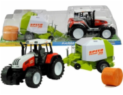 Velký traktor LeanToys se strojem 3 modely pohyblivých prvků 65 cm