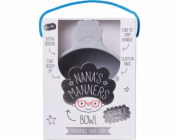 Silikonová miska Nana`s Manners s přísavkou Šedá Nana's Manners