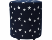 Home Styling Collection STARS Pouf, 30 cm, tmavě modrá s hvězdami