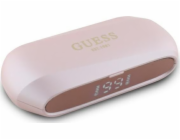 Guess Guess Bluetooth sluchátka GUTWSC2MCDSP TWS + dokovací stanice růžové/růžové podlouhlé metalické tištěné logo
