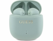 Bluetooth sluchátka Guess Guess GUTWSJ14ESGN TWS + dokovací stanice zelená/zelená Tištěné klasické logo