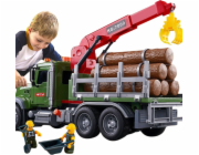 Náklaďák LeanToys s Jeřábem Přeprava dřeva Zvuky světel