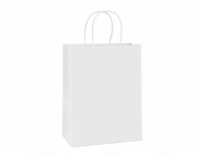 Papírový sáček s uchem BSTech 260x170x310 mm 120 g/m2 25 ks. Bílá