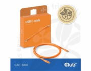 Club3D Kabel USB-C 4.0, 20Gbps, 4K60Hz, PD 240W, 2m, oranžová